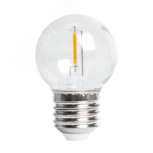 Лампа светодиодная LED 2вт Е27 2700К шар филамент - фото 3