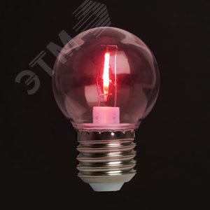 Лампа светодиодная LED 2вт Е27 красный шар - фото 2