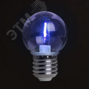 Лампа светодиодная LED 2вт Е27 синий шар LB-383 48934 FERON - 3