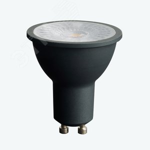 Лампа светодиодная LED 7вт 230в GU10 теплый с линзой 110 град черный корпус PRO - фото 2