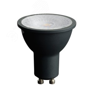 Лампа светодиодная LED 7вт 230в GU10 белый с линзой 110 град черный корпус PRO - фото 1