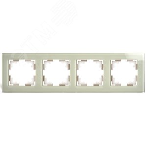 Рамка четырехместная горизонтальная, стекло, серия Катрин, дымчатый Stekker