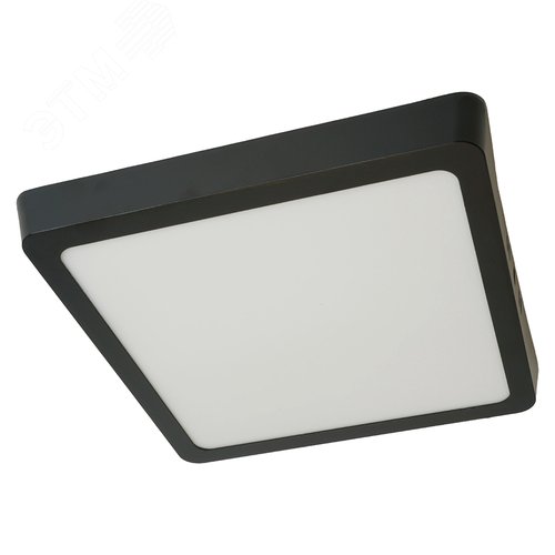 Светильник светодиодный ДПО-24w 4000K 1760Лм квадратный черный - фото 1