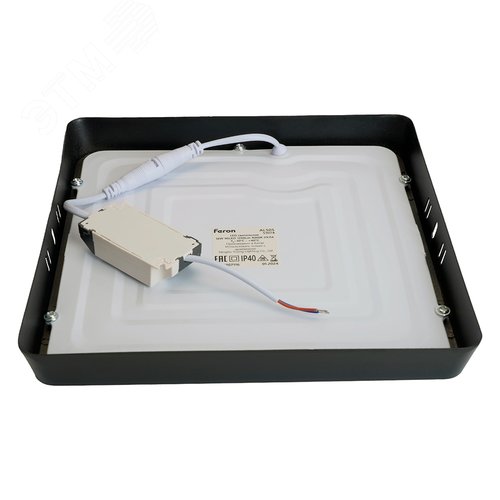 Светильник светодиодный ДПО-24w 4000K 1760Лм квадратный черный - фото 4