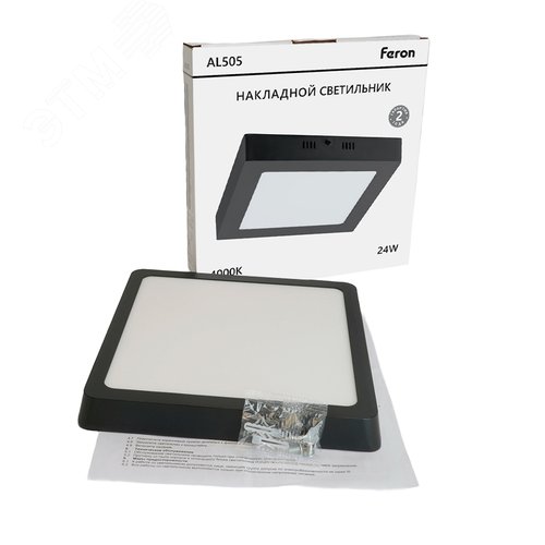 Светильник светодиодный ДПО-24w 4000K 1760Лм квадратный черный - фото 8