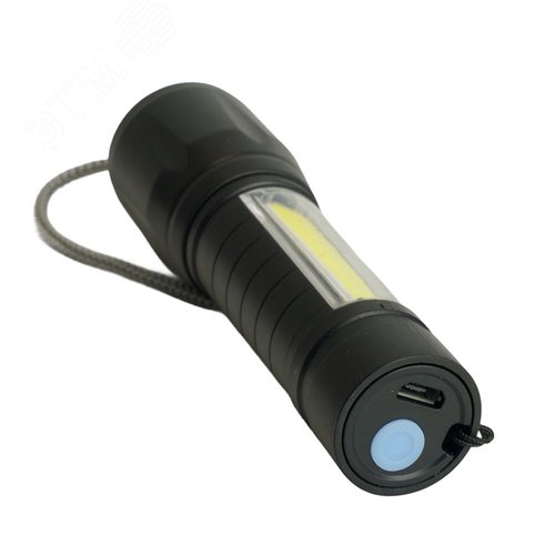 Фонарь светодиодный аккумуляторный USB ZOOM пластик - фото 2