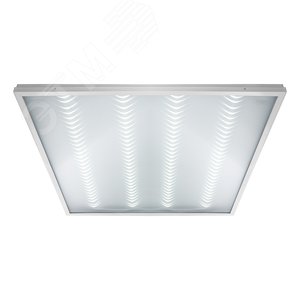 Панель светодиодная ДВО-40w 595х595х19 4000К 3100Лм c блоком аварийного питания 1ч призма IP40 LED - фото 1