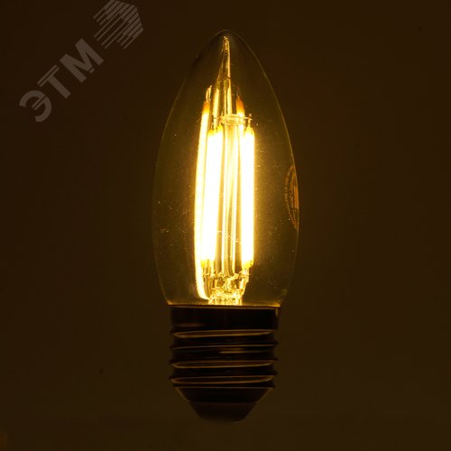 Лампа светодиодная LED 6вт Е27 теплый свеча FILAMENT .PRO - фото 6