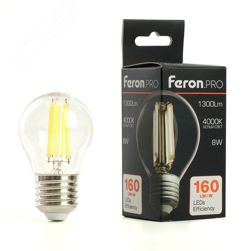 Лампа светодиодная LED 8вт Е27 белый шар FILAMENT .PRO - фото 8