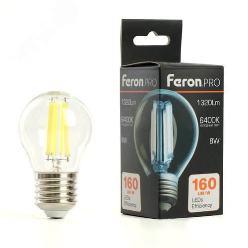 Лампа светодиодная LED 8вт Е27 дневной шар FILAMENT .PRO - фото 8