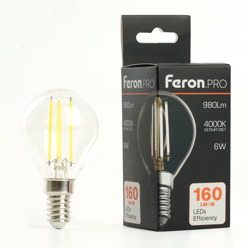 Лампа светодиодная LED 6вт Е14 белый шар FILAMENT .PRO - фото 8