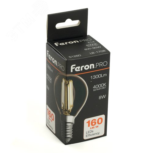 Лампа светодиодная LED 8вт Е14 белый шар FILAMENT .PRO - фото 8