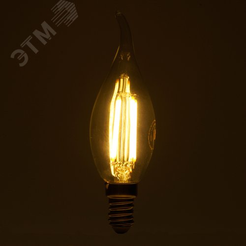 Лампа светодиодная LED 6вт Е14 теплый свеча на ветру FILAMENT .PRO - фото 7