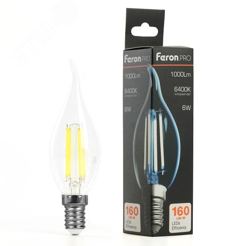 Лампа светодиодная LED 6вт Е14 дневной свеча на ветру FILAMENT .PRO - фото 8