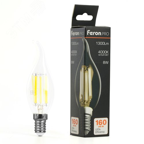 Лампа светодиодная LED 8вт Е14 белый свеча на ветру FILAMENT .PRO - фото 8