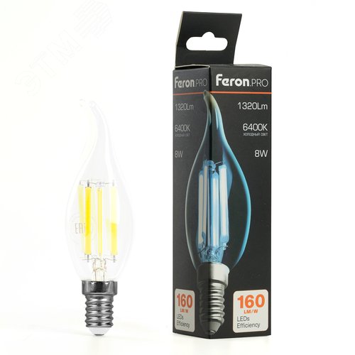 Лампа светодиодная LED 8вт Е14 дневной свеча на ветру FILAMENT .PRO - фото 8