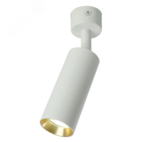 Светильник ДБО GU10 MR11 без лампы наклонный белый,золото - фото 2