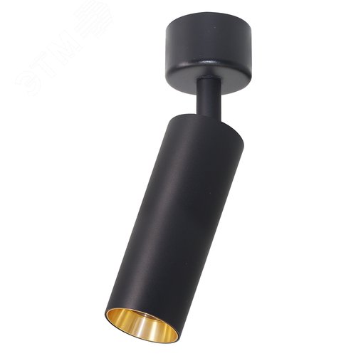 Светильник ДБО GU10 MR11 без лампы наклонный черный,золото - фото 1
