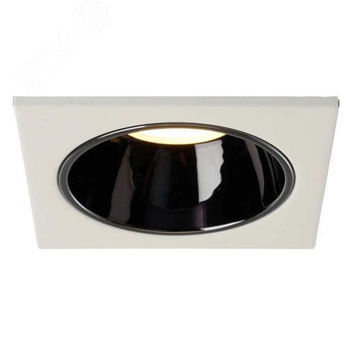 Светильник ДВО-13w G5.3 без лампы квадратный белый/черный хром - фото 2