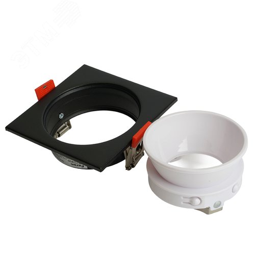 Светильник ДВО-13w G5.3 без лампы квадратный черный белый - фото 4