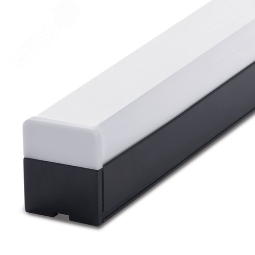 Светильник светодиодный ДПО-24вт 6500К 2880Лм линейный рассеиватель матовый в алюминиевом корпусе черный - фото 6