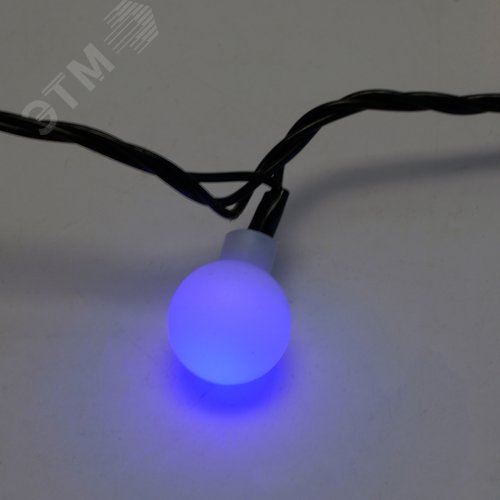 Гирлянда линейная Шарики LED мультиколор 12 м черный шнур - фото 6