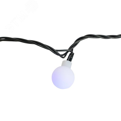 Гирлянда линейная Шарики LED мультиколор 12 м черный шнур - фото 7