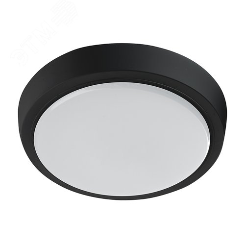 Светильник светодиодный ДБО-25w 4000К 2000 Лм круглый черный - фото 1