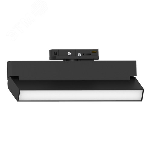 Светильник светодиодный трековый на шинопровод ДПО-12w 4000К 960 Лм матовый рассеиватель поворотный черный - фото 1