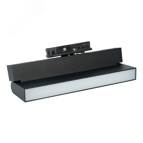 Светильник светодиодный трековый на шинопровод ДПО-12w 4000К 960 Лм матовый рассеиватель поворотный черный - фото 2