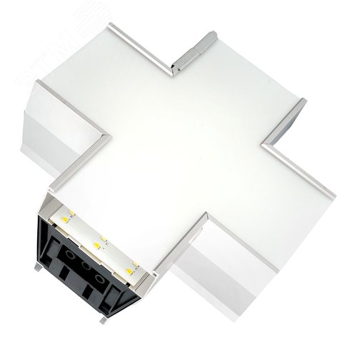 Светильник-конектор X-образный для AL4036 6w 3000/4000/6400К 660Лм с переключением цветовой температуры рассеиватель матовый в алюминиевом корпусе серебро серия RetailRay - фото 4