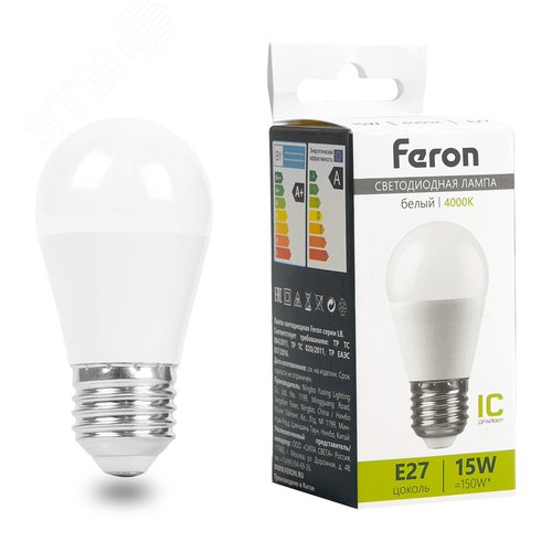 Лампа светодиодная LED 15вт Е27 белый матовый шар - фото 1