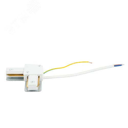 Коннектор угловой для шинопровода CAB1007 с проводом белый - фото 1