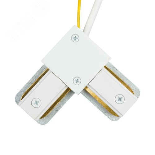 Коннектор угловой для шинопровода CAB1007 с проводом белый - фото 3