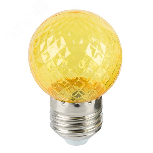 Лампа светодиодная LED 1вт Е27 желтый прозрачный шар - фото 2