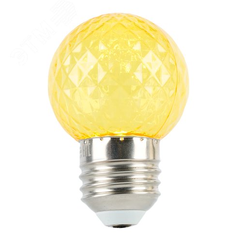 Лампа светодиодная LED 1вт Е27 желтый прозрачный шар - фото 3