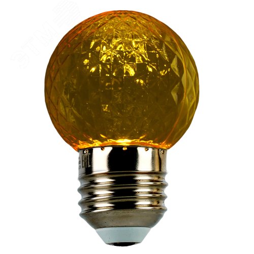Лампа светодиодная LED 1вт Е27 желтый прозрачный шар - фото 4