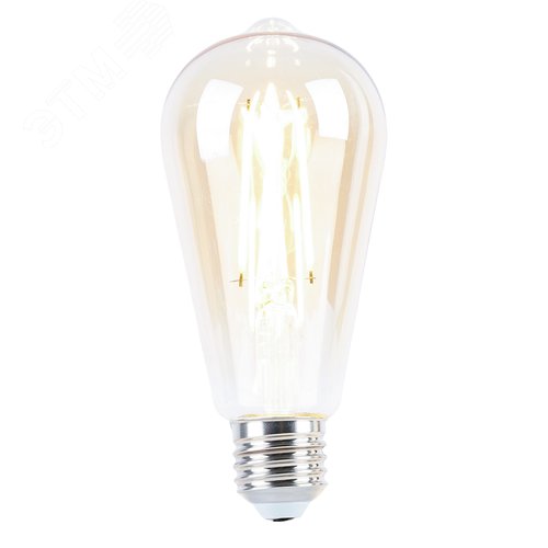 LED 3вт Е27,2700К,прозрачный золотой ST64 Feron - фото 4