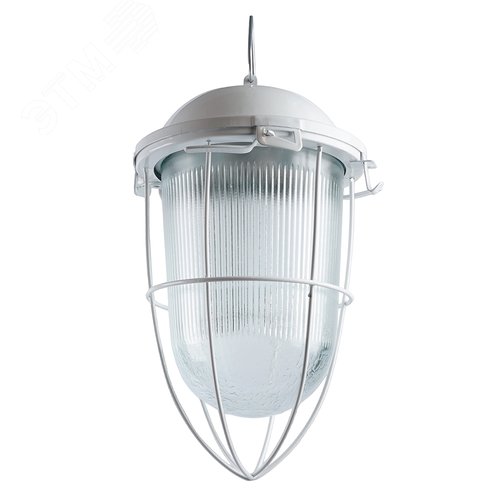 Светильник НСП 41-200-003 E27 с решеткой стальной корпус стекло IP54 белый - фото 3