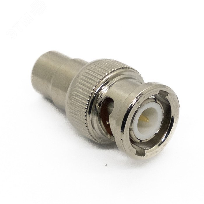 Изображение товара Переход BNC - RCA разъем для видеонаблюдения и аудиосистем, латунь, никелированный, 28 мм