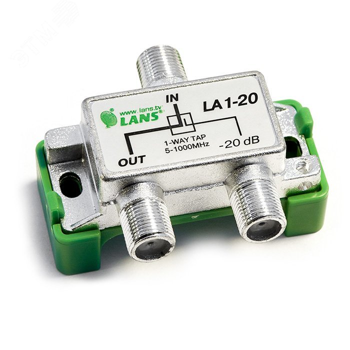 Изображение товара Ответвитель 1 отвод 20 дБ для ТВ сигнала настенный металл