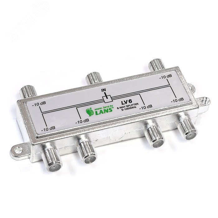 Изображение товара ТВ-делитель 1-6 для распределения телевизионного сигнала, частоты 5-1000 МГц