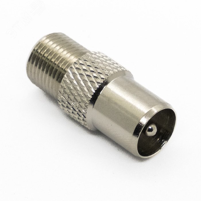 Изображение товара Переходник ТВ-штекер F-гнездо, латунь, 75 Ом, премиум качество, LANS P108-52