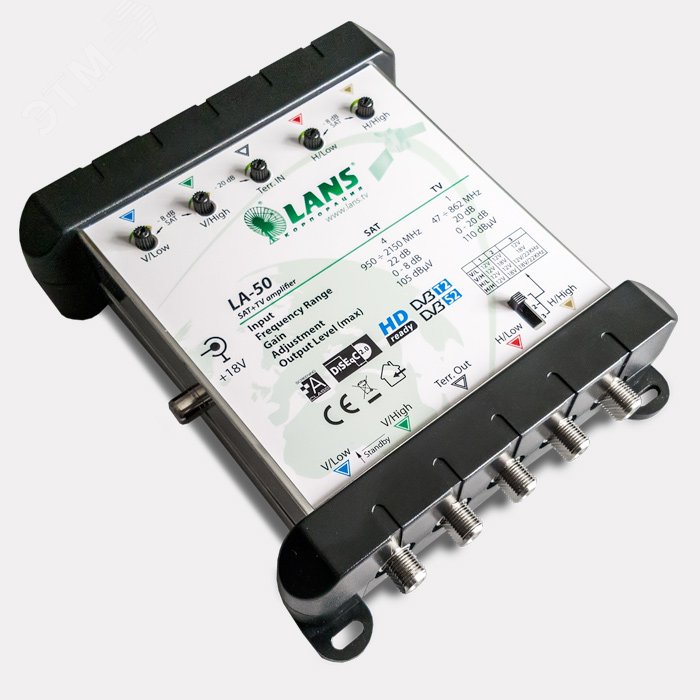 Изображение товара Усилитель 4 SAT + 1 ТВ с регулировкой усиления LA-50